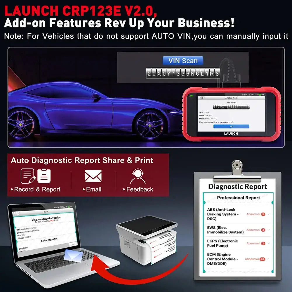 LAUNCH CRP123E V2.0 OBD2 Automobilio diagnostika