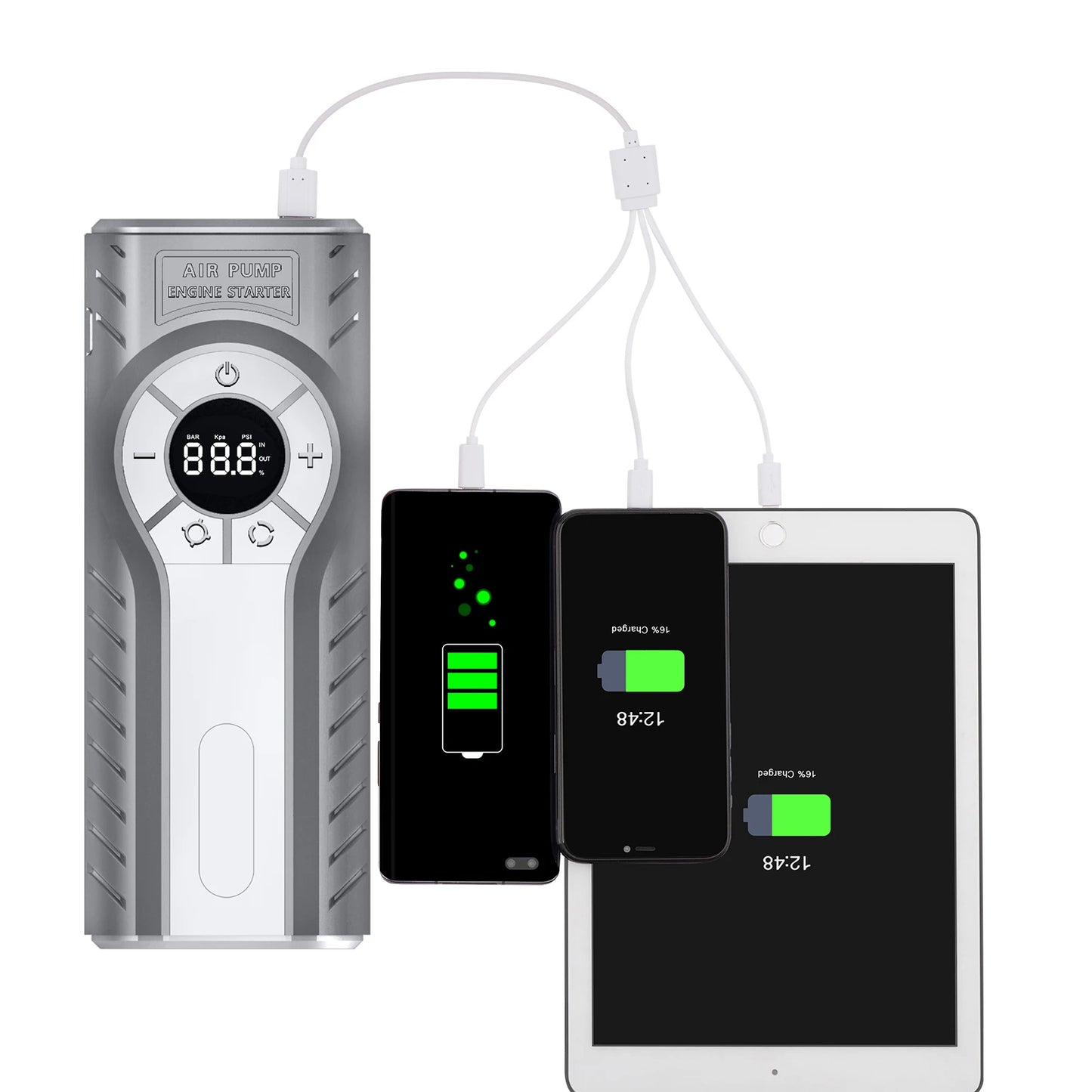 AUTOMOBILIO UŽVEDĖJAS AKUMULIATORIAUS PALEIDĖJAS POWER BANKAS