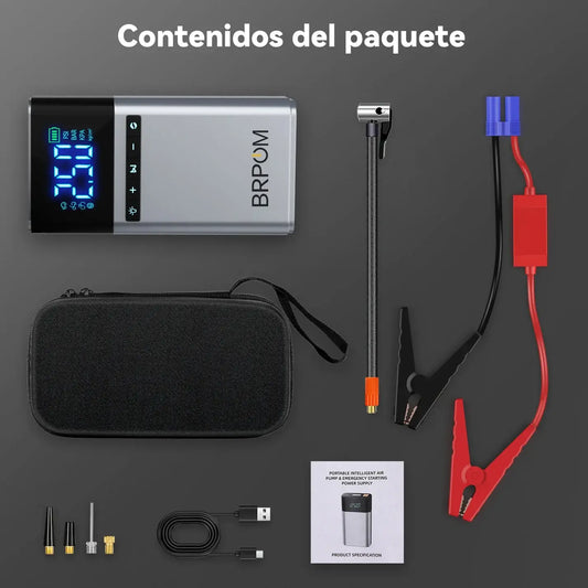 BRPOM Akumuliatoriaus užvedėjas 4000A su Oro Kompresoriumi 30000mAh