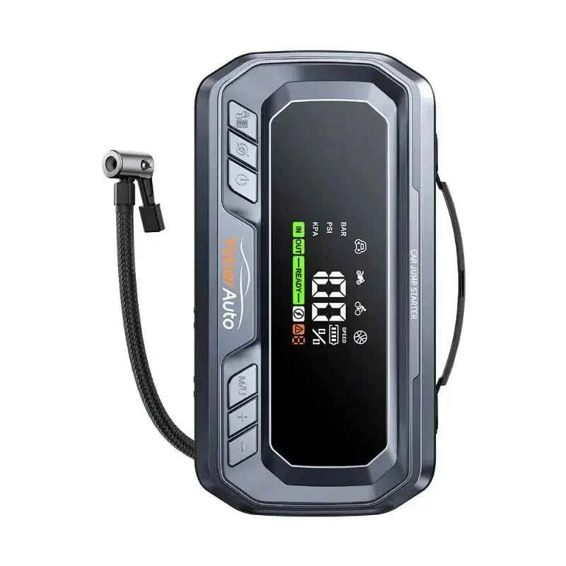 YABER YA90 automobilio užvedėjas 6000A LCD ekranas oro kompresorius BAR PSI KPA