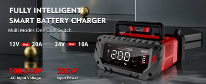 HTRC 20A Pro 12V-24V Akumuliatorių pakrovėjas