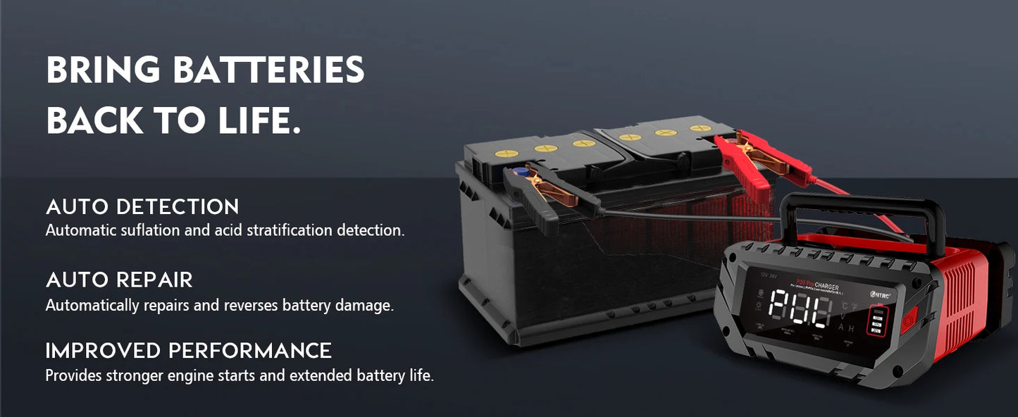 HTRC 20A Pro 12V-24V Akumuliatorių pakrovėjas