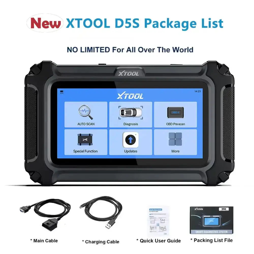 XTOOL D5S auto skenerio pakuotės sudėtis