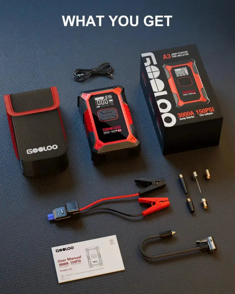 GOOLOO A3 Jump starter 3000A with air compressor