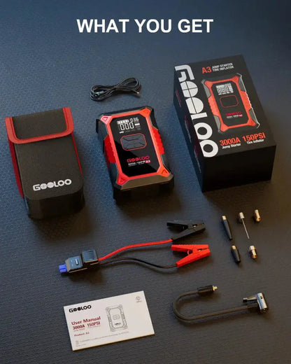 GOOLOO A3 Jump starter 3000A with air compressor