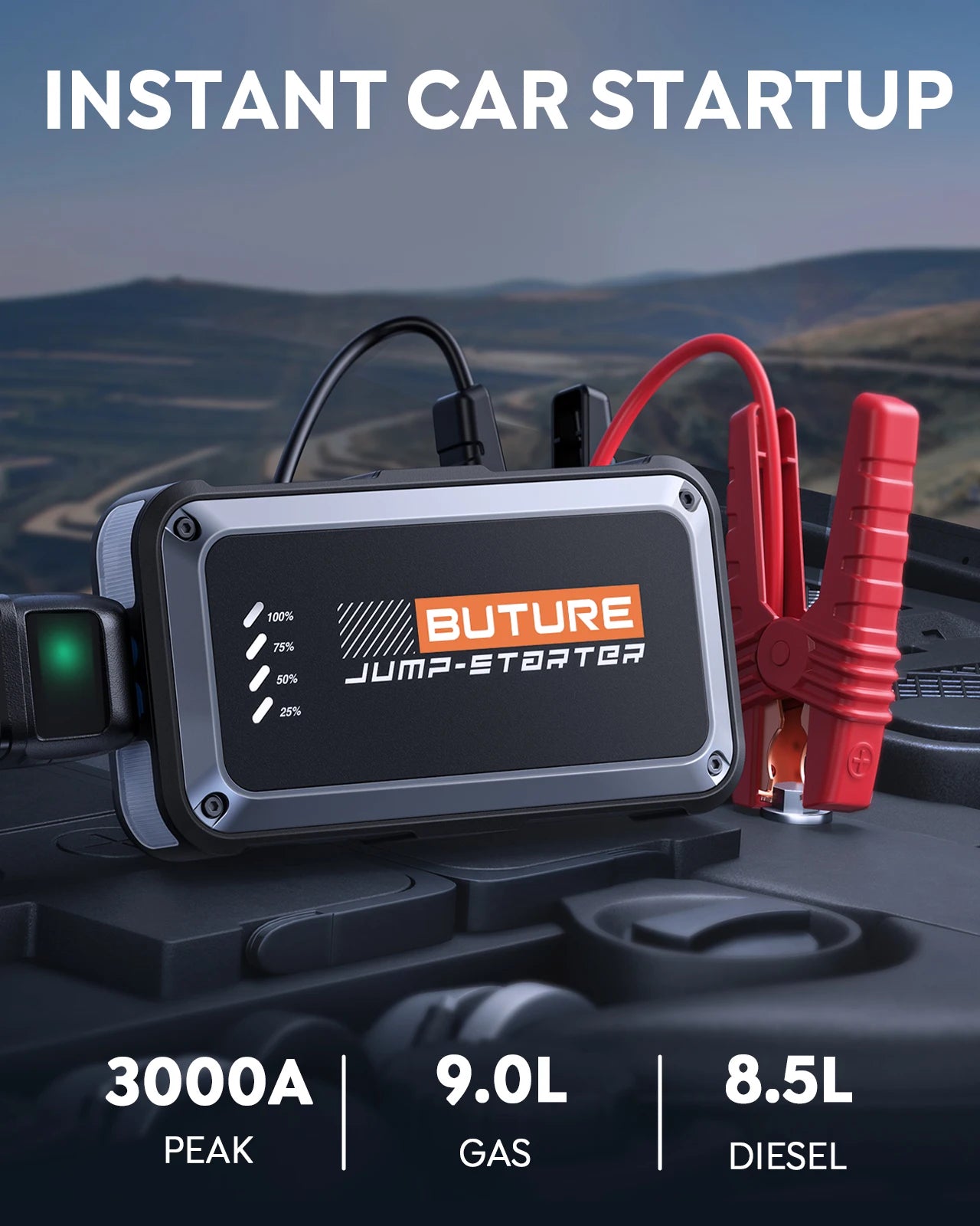 BUTURE 3000A Jump starteris 16800mAh