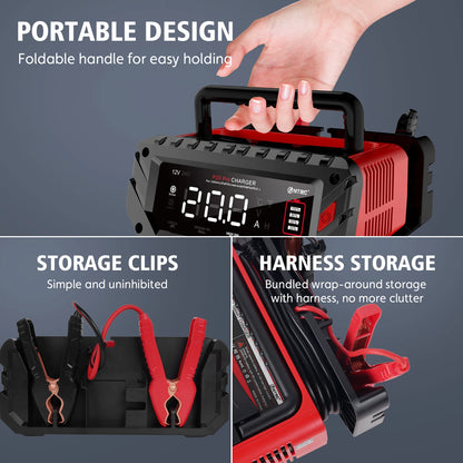 HTRC 20A Pro 12V-24V Akumuliatorių pakrovėjas