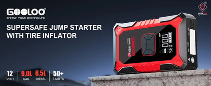 Jump starteris 3000A GOOLOO A3  su oro kompresoriumi ir boost funkcija