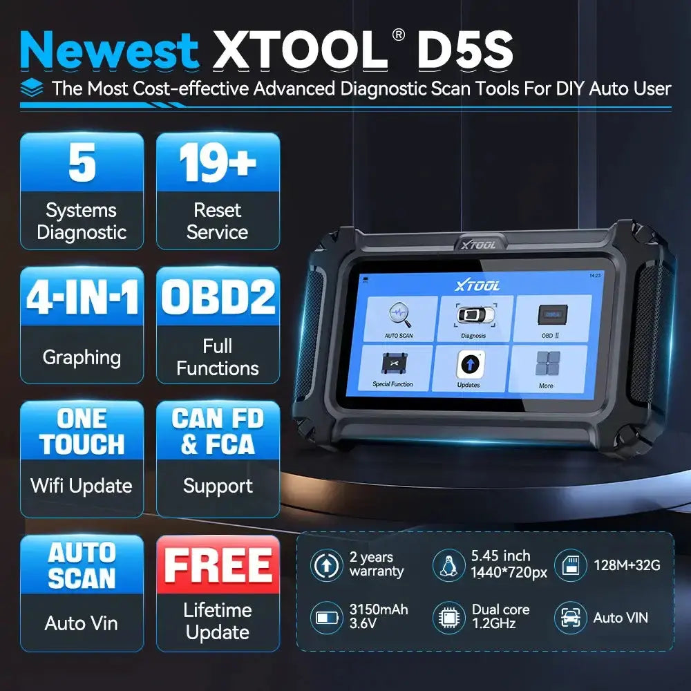 XTOOL D5S autodiagnostikos palaikomi servisai