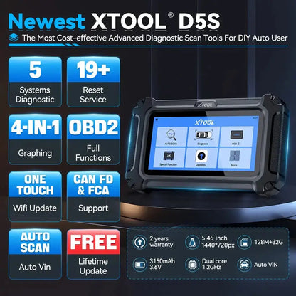 XTOOL D5S autodiagnostikos palaikomi servisai