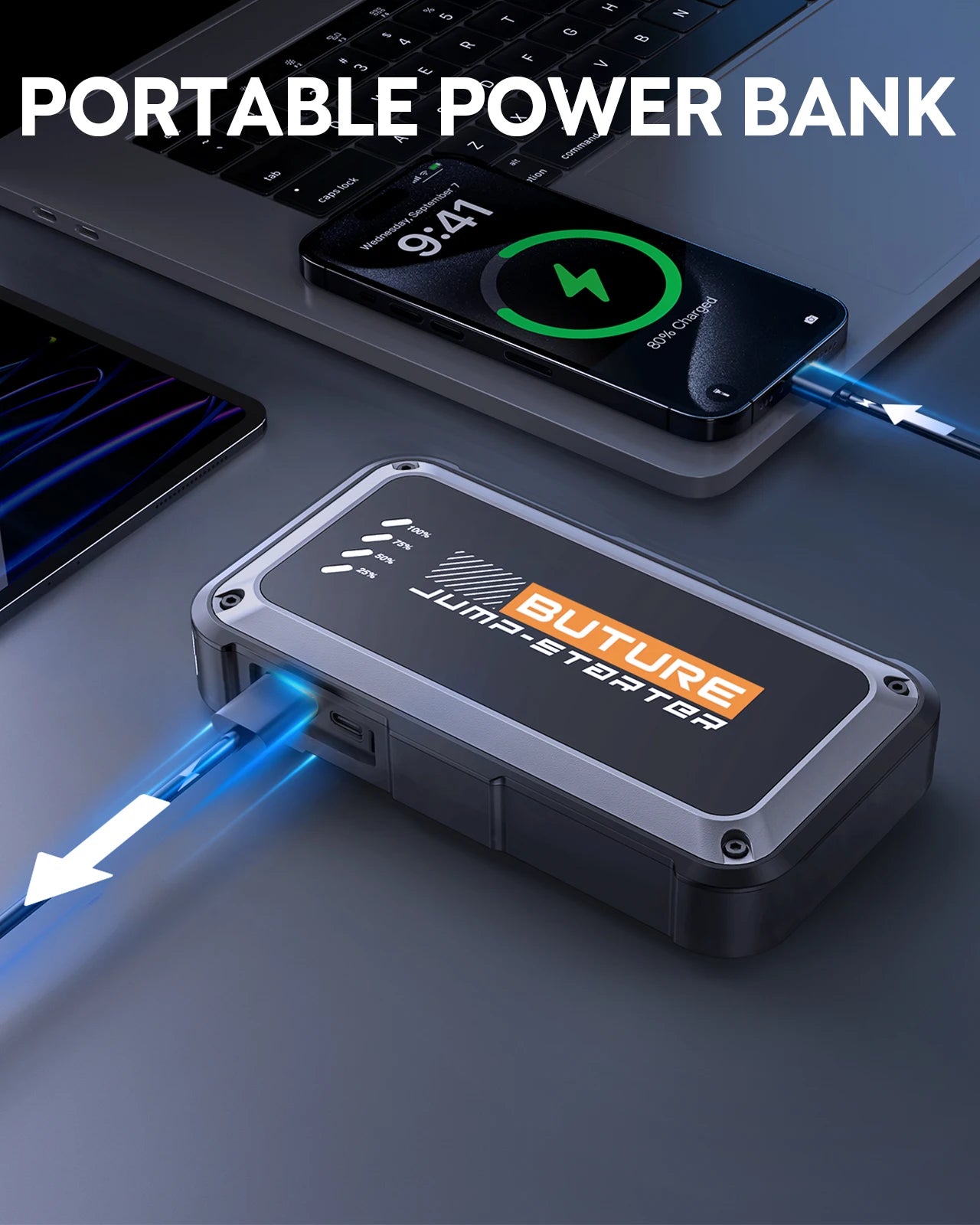 BUTURE 3000A Jump starteris 16800mAh