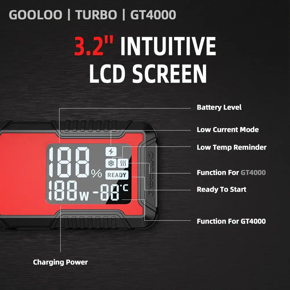 GOOLOO GT4000 Jump starteris  24000mAh Atspariausias šalčiams su Boost funkcija