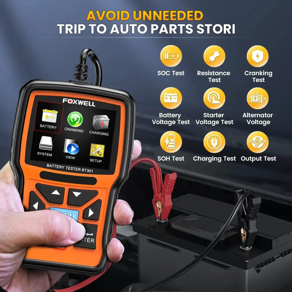 FOXWELL BT301 Akumuliatorių testeris
