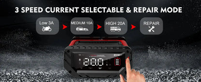 HTRC 20A Pro 12V-24V Akumuliatorių pakrovėjas