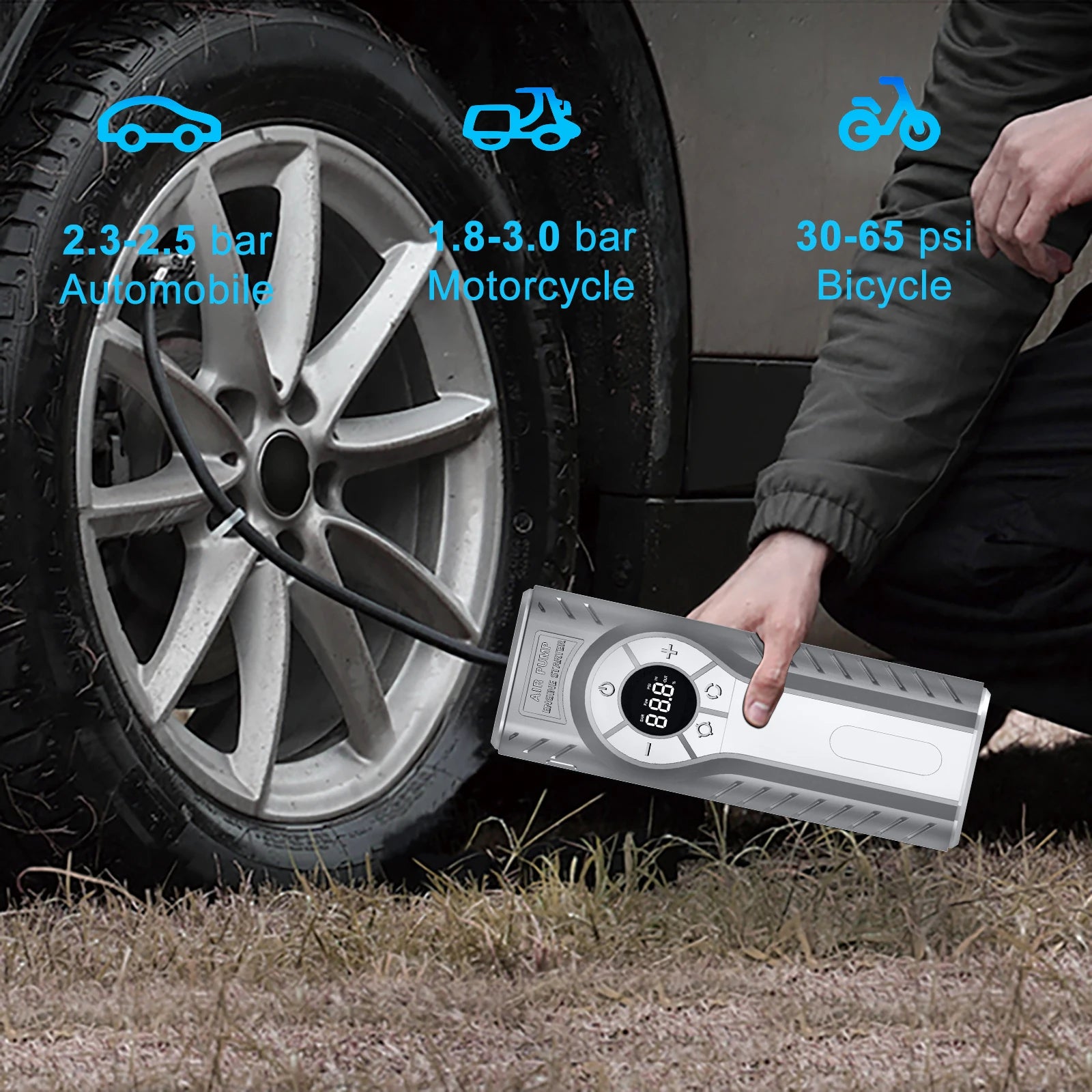 AUTOMOBILIO UŽVEDĖJAS AKUMULIATORIAUS PALEIDĖJAS POWER BANKAS