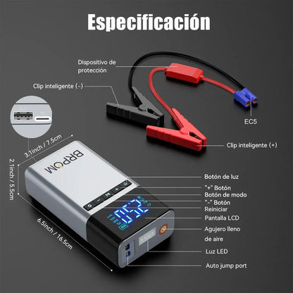 BRPOM Akumuliatoriaus užvedėjas  4000A su Oro Kompresoriumi  30000mAh