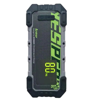 YESPER ARMOR 4000A jump starteris 24000mAh gnybtukai LCD ekranas žalias juodas