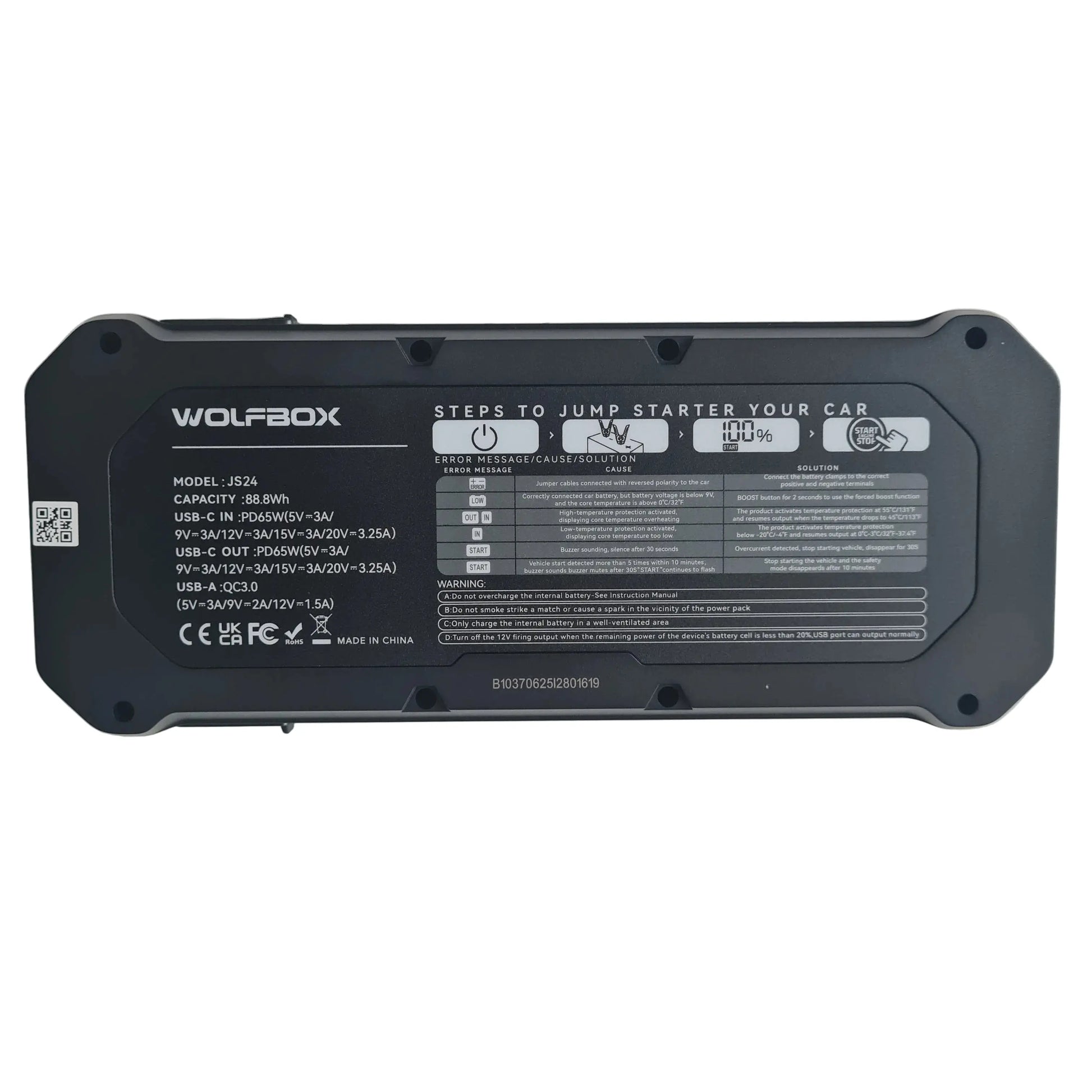 WOLFBOX JS24 busterio kita pusė baltam fone