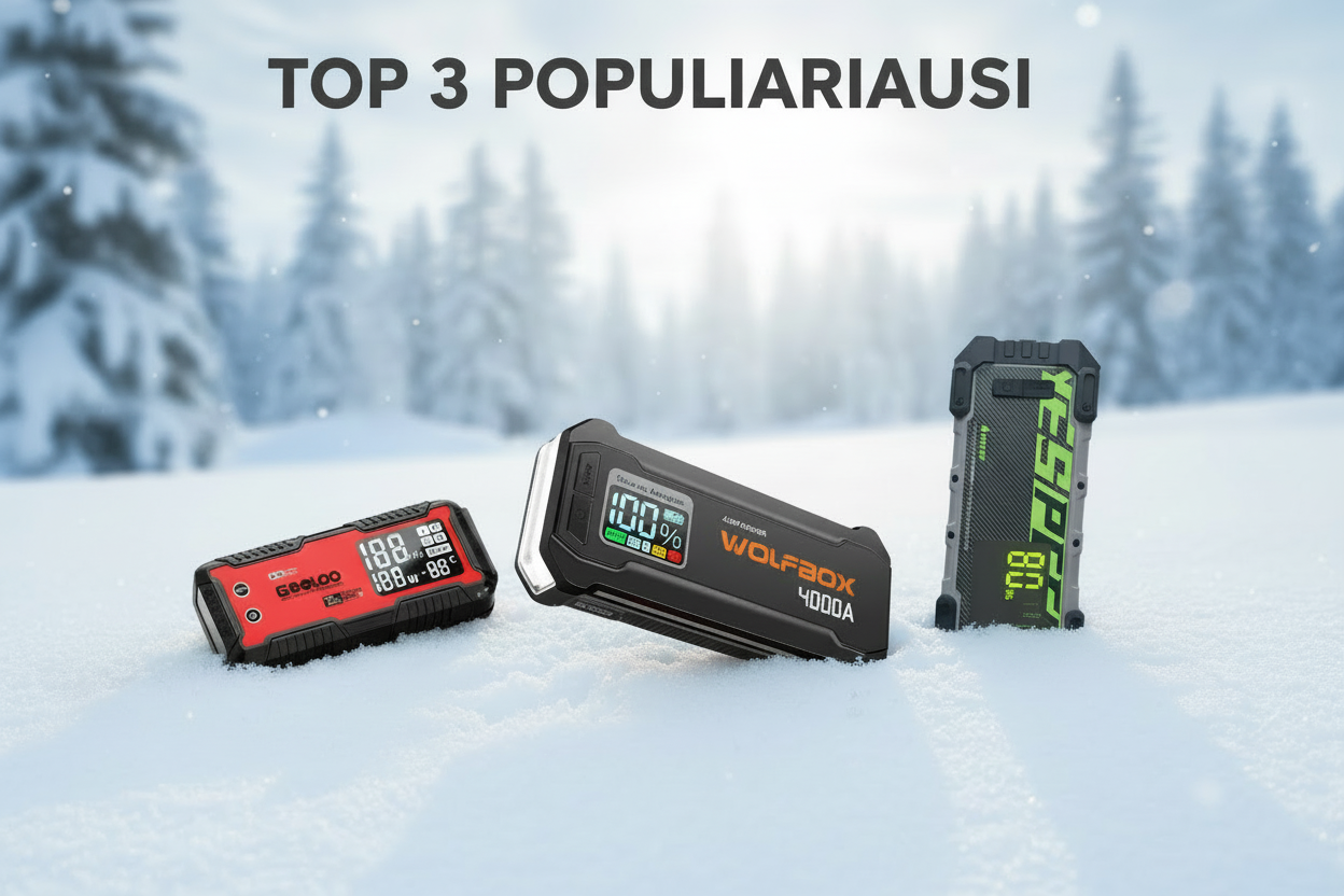 TOP 3 populiariausi jump starteriai ant sniego